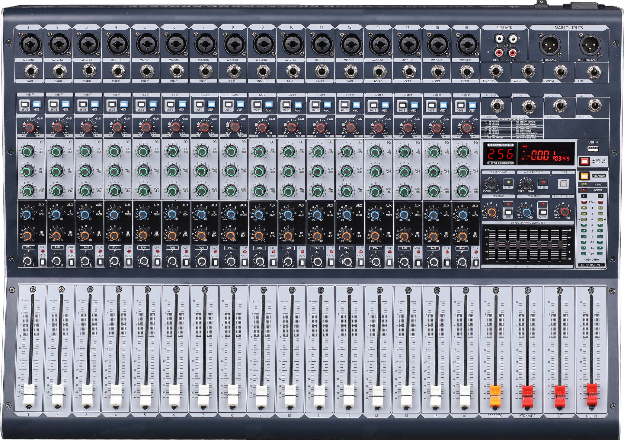 M-8UX M-12UX M-16UX Consola mezcladora profesional